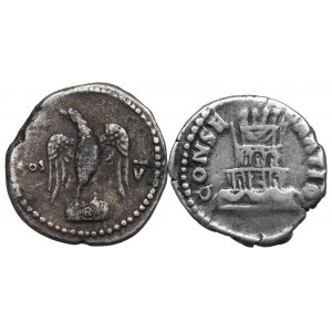 Römisches Reich, Denarius und Replik Denarius