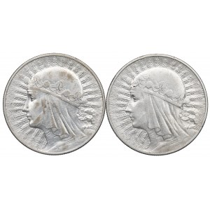 II RP, Zestaw 10 złotych 1932-33 Głowa kobiety
