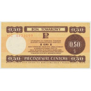 Pewex, Bon Towarowy, 50 centów 1979 - HC