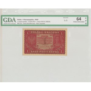 II RP, 1 Polish mark 1919 I SERIES KL - GDA 64EPQ