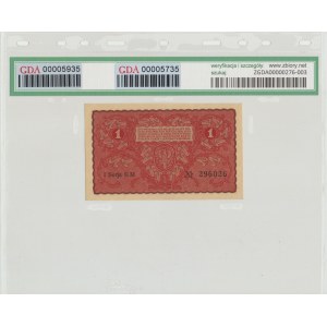 II RP, 1 Polish mark 1919 I SERIES KL - GDA 64EPQ