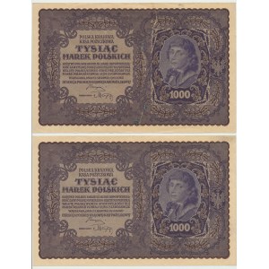 II RP, Set of 1000 Polish marks 1919 I SERIES CG - 2 pieces