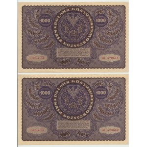 II RP, Set of 1000 Polish marks 1919 I SERIES CG - 2 pieces