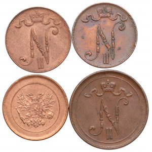 Russian occupation of Finland, Lot of 5-10 pennia