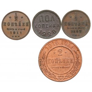 Russia and USSR, Lot of minor coins