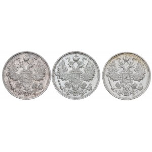 Russia, Nicholas II, Lot 15 kopecks 1914-15