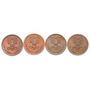 Russia, Nicholas II, Lot of 1/2 kopeck 1909-15