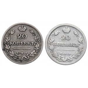 Russland, Satz von 20 Kopeken 1824-26