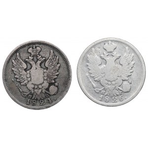 Russland, Satz von 20 Kopeken 1824-26
