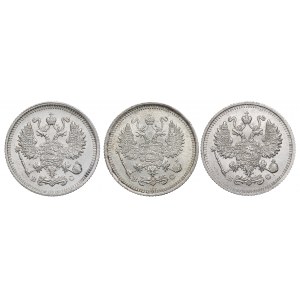 Russia, Nicholas II, Lot of 10 kopecks 1914-16