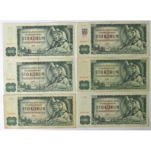 Československo, sada 100 korún 1961