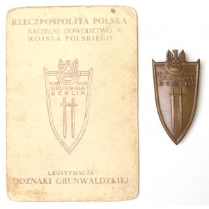 PRL, Odznaka grunwaldzka z legitymacją, Jarocin 1946
