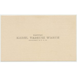 II RP, Business card of Capt. Warth adjutant of the 6th P.S.P.