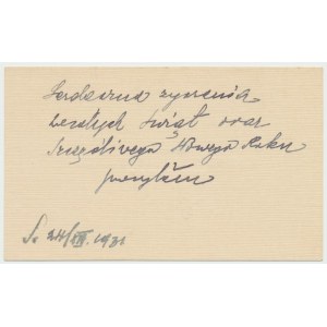 II RP, Business card of Capt. Warth adjutant of the 6th P.S.P.