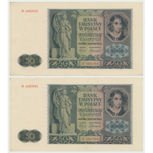 GG, 50 złotych 1941 B - zestaw 2 egzemplarze