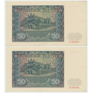 GG, 50 złotych 1941 B - zestaw 2 egzemplarze