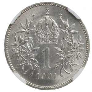 Austria, 1 corona 1901 - NGC MS63