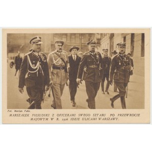 II RP, Postcard Marsh. Pilsudski - May Coup