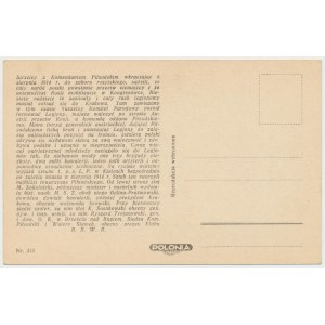 II RP, Cartolina Marsz. Pilsudski - Partenza del personale da Kielce