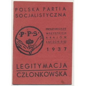 II RP, Legitymacja członkowska PPS 1937 Mysłowice