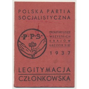 II RP, Legitymacja członkowska PPS 1937 Mysłowice