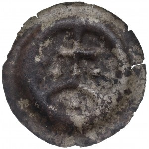 Unspecified district, 13th/14th century brakteat, cross on arch and two bullets