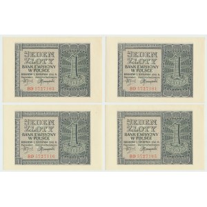 GG, 1 złoty 1941 - Zestaw 4 egzemplarze