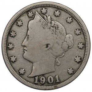 USA, 5 centesimi 1901