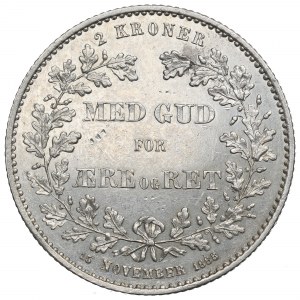 Denmark, 2 kroner 1888