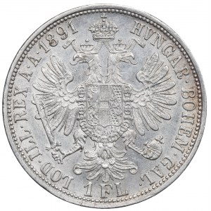 Austria, Franz Joseph I, 1 florin 1891