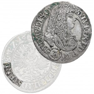 Schlesien, Duchy of Oels, Sylvius Friedrich, 3 kreuzer 1676