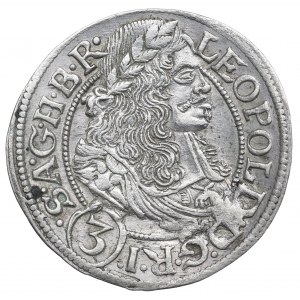 Schlesien under Habsburgs, Leopold I, 3 kreuzer 1667, Breslau