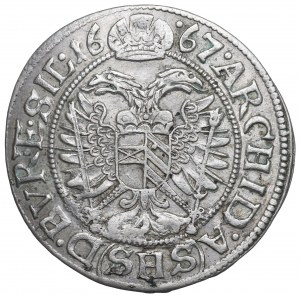 Schlesien under Habsburgs, Leopold I, 3 kreuzer 1667, Breslau