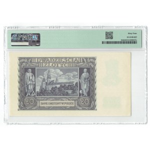 GG, 20 złotych 1940 - rzadsza seria D - PMG 64
