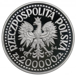 III RP, 200.000 zl. 1994 Zikmund I. Starý - půlčíselný vzorek niklu