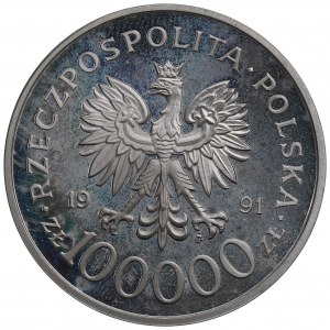 III RP, 100,000 zl 1991 Hubal - Sample Nickel