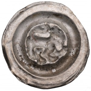 Sliezsko, 13. storočie, široký brakteát, korunovaný lev vľavo - vzácne