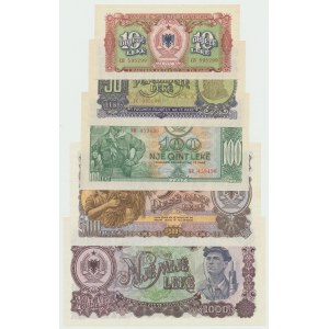 Albania, zestaw 10-1.000 leke 1957