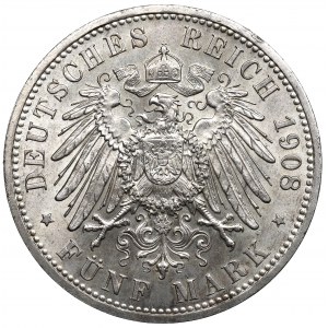 Germany, Saxe-Weimar-Eisenach, 5 mark 1908 Jena university