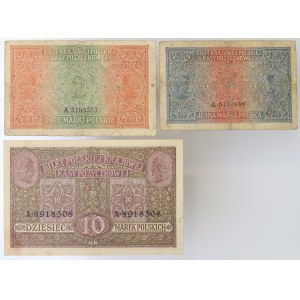 GG, Polska, Zestaw 1-10 mkp 1916