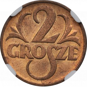 II Republic of Poland, 2 groschen 1938 - NGC MS65 RB