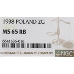 II Republic of Poland, 2 groschen 1938 - NGC MS65 RB