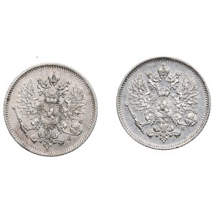 Russian occupation of Finland, Lot of 25 pennia 1908-13