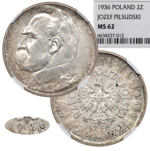 II RP, 2 zloty 1936 Piłsudski - NGC MS62