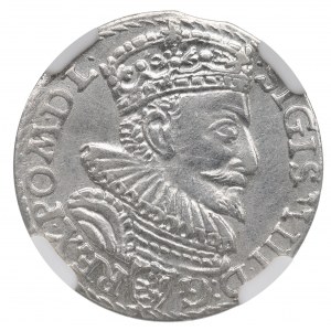 Sigismund III Vasa, Trojak 1594, Malbork - NGC UNC Details