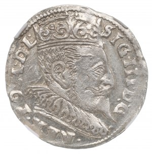 Zygmunt III Waza, Trojak 1595, Wilno - NGC MS61
