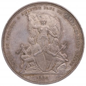 Svizzera, 5 franchi 1881 - Festa del tiro a segno di Friburgo