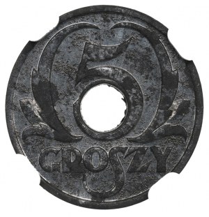 GG, 5 groszy 1939 - NGC UNC Détails