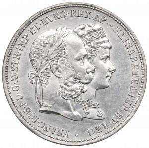 Austria, Franz Joseph I, 2 gulden 1879 - silver wedding