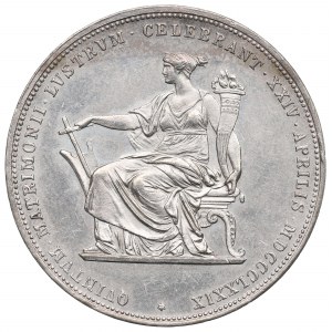 Austria, Franz Joseph I, 2 gulden 1879 - silver wedding